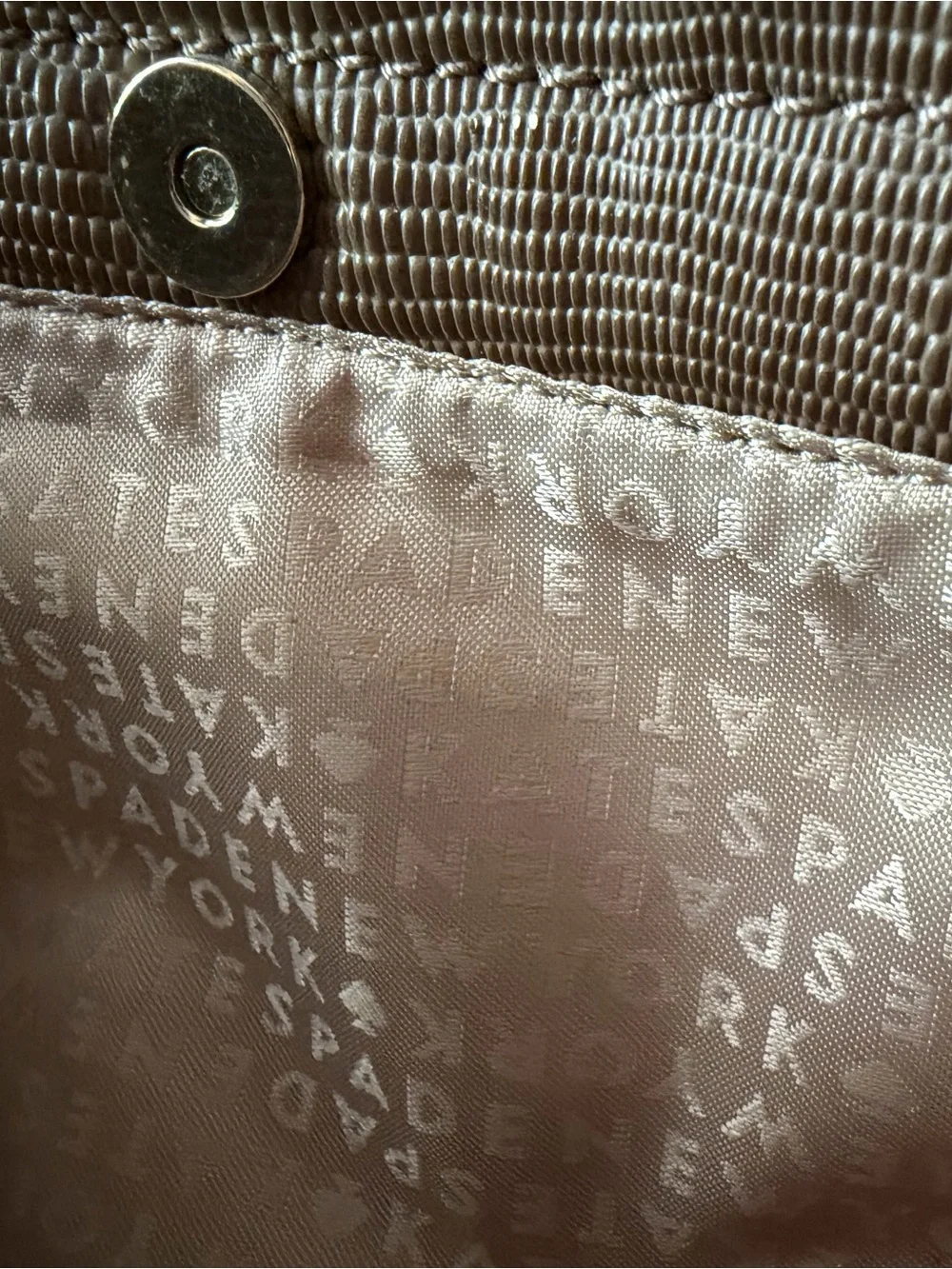 kate spade Brown Textured Leather Shoulder Bag with Gold Hardware